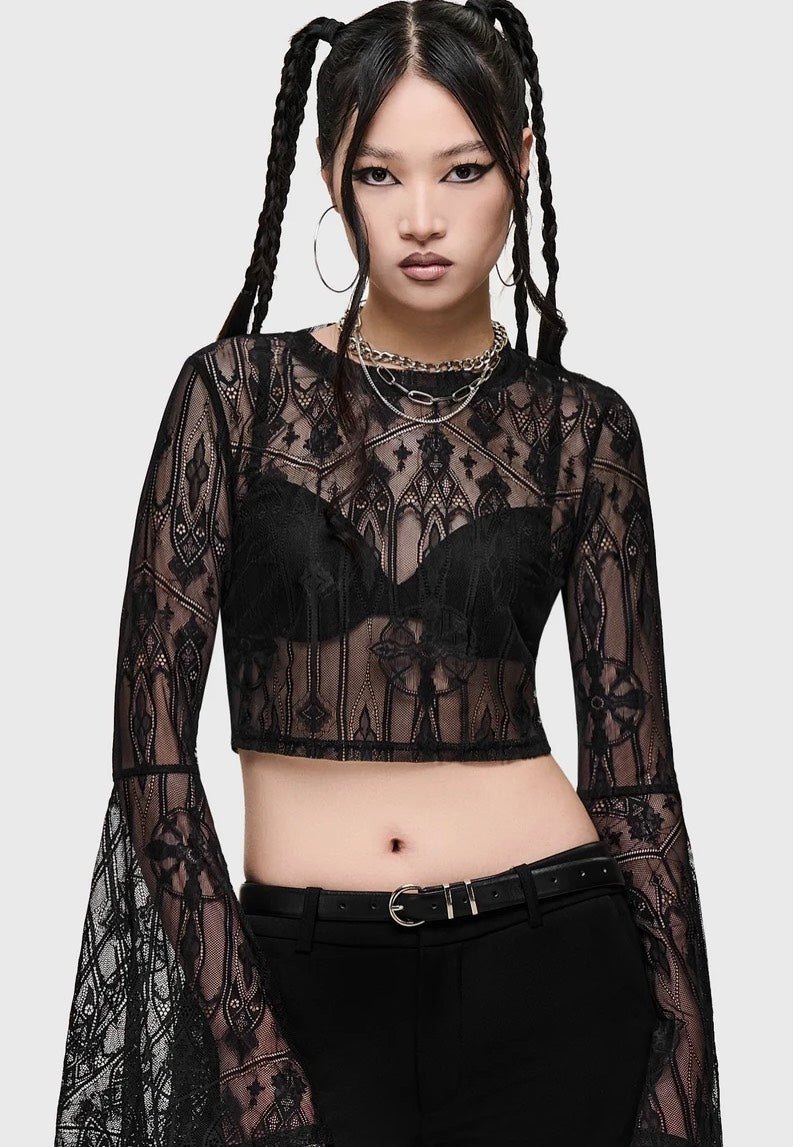 Killstar Cathedra Lace Black Top