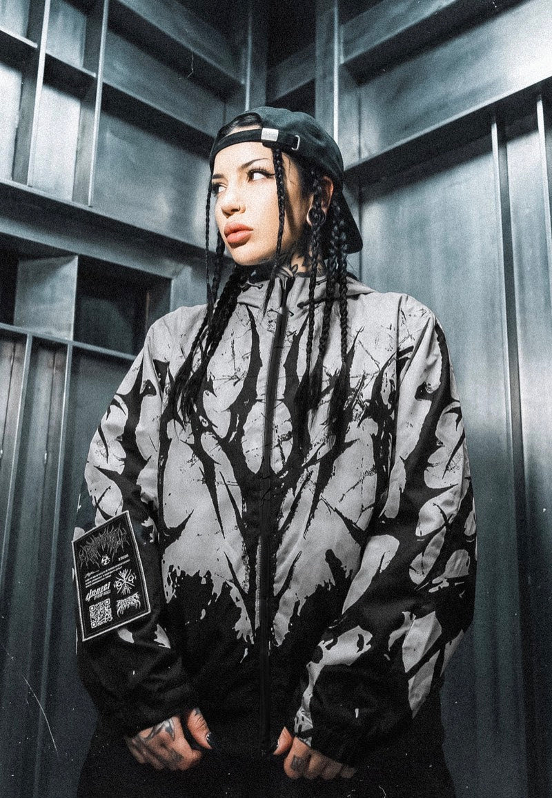 Stay Cold Apparel Chrome Scars (3M Reflective) Black/White Windbreaker