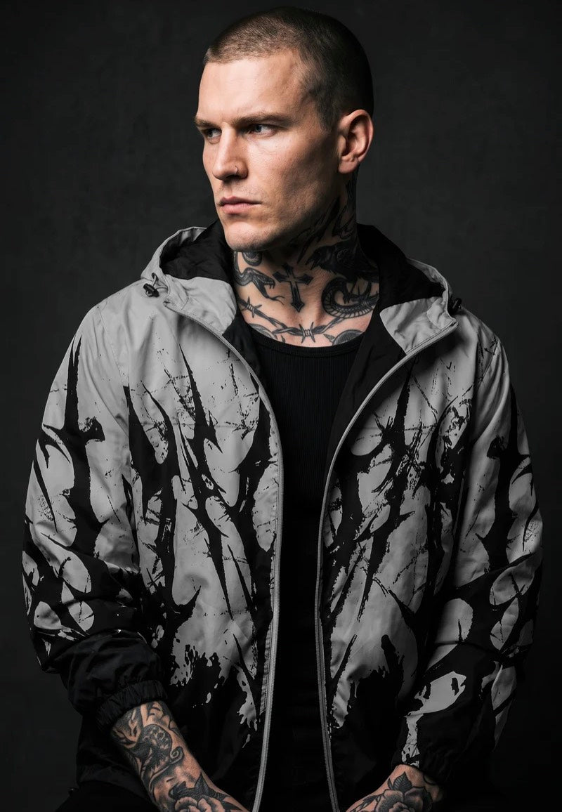 Stay Cold Apparel Chrome Scars (3M Reflective) Black/White Windbreaker