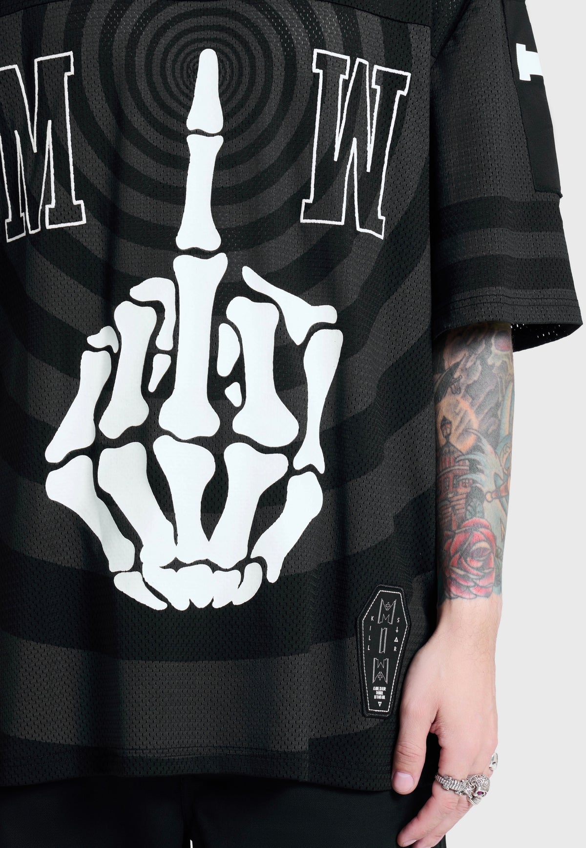 Killstar x Motionless in White Corpse Nation Sports Jersey Black T-Shirt