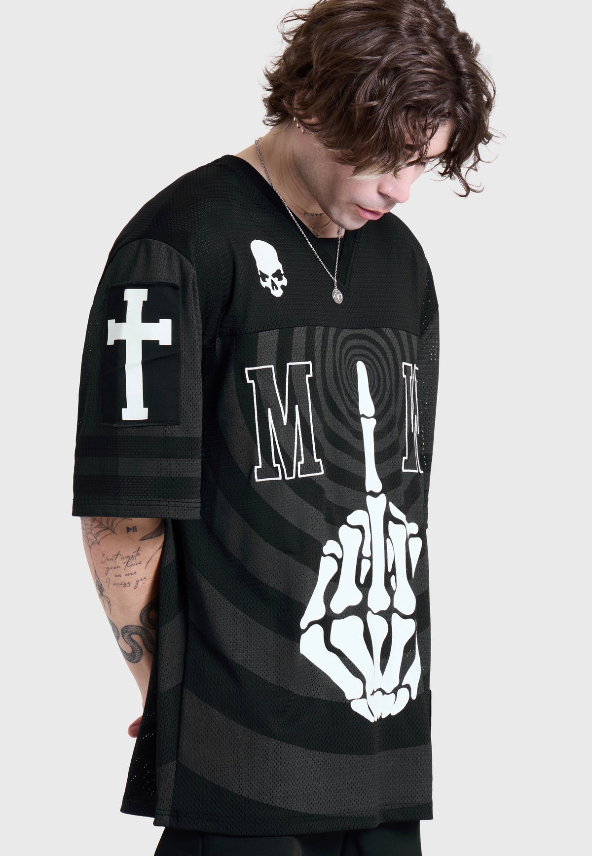 Killstar x Motionless in White Corpse Nation Sports Jersey Black T-Shirt