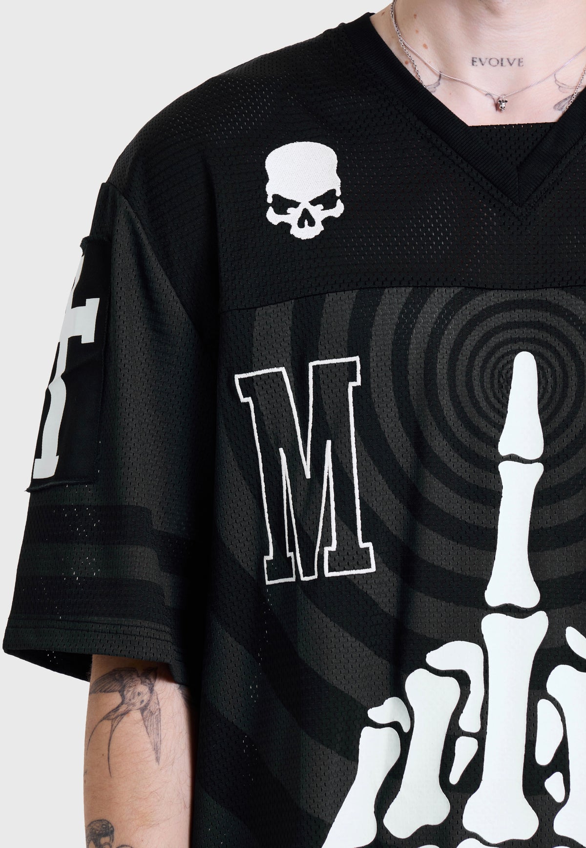 Killstar x Motionless in White Corpse Nation Sports Jersey Black T-Shirt