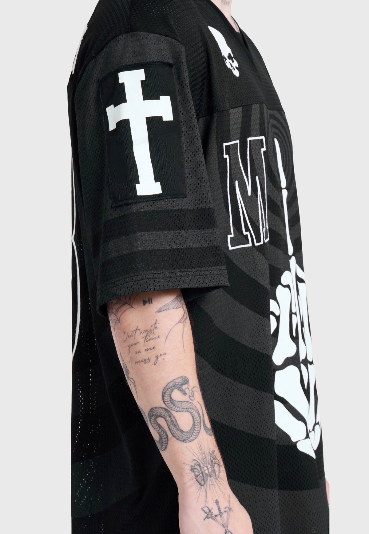 Killstar x Motionless in White Corpse Nation Sports Jersey Black T-Shirt