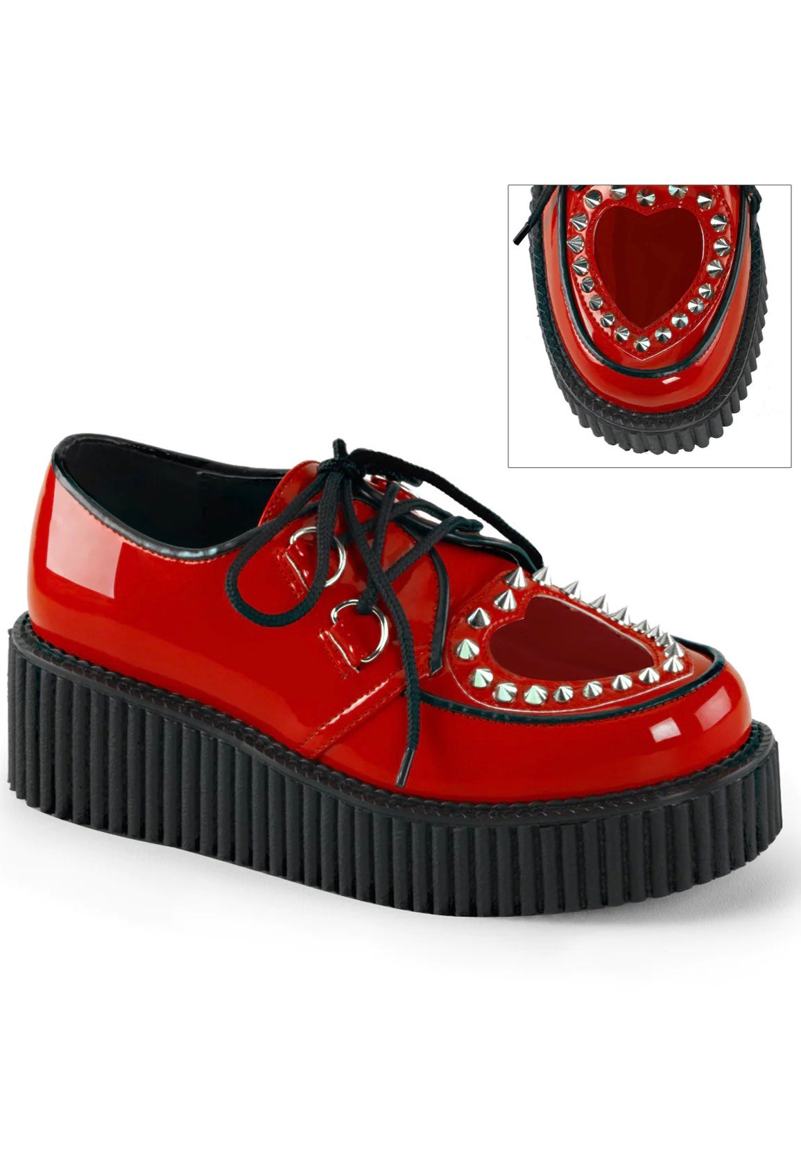 DemoniaCult - Creeper 108 Red Pat PVC - Girl Shoes