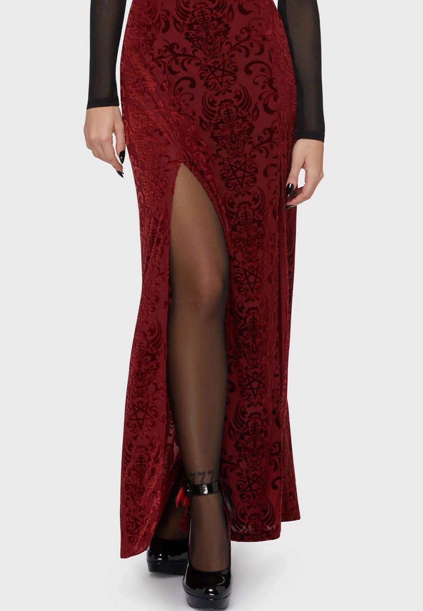 Killstar - Crimson Bloodlust Maxi Red - Skirt | Women-Image