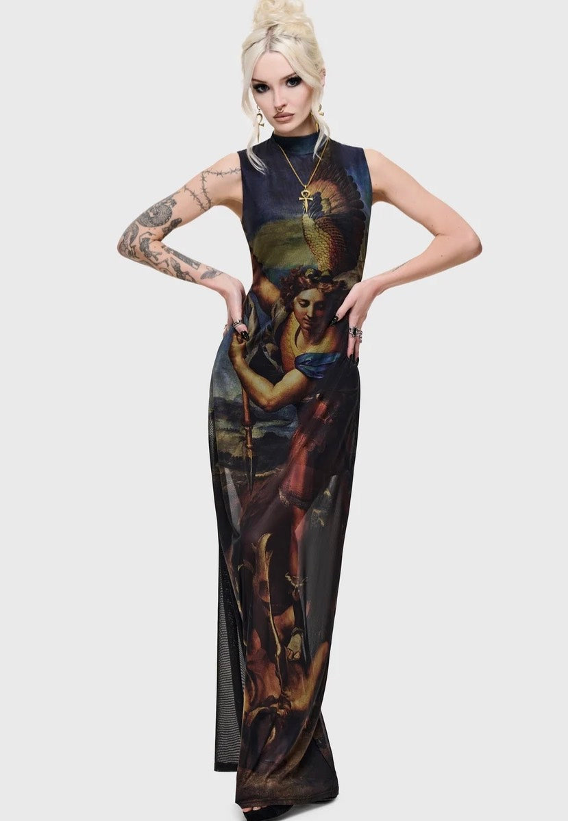 Killstar Crypt Garden Maxi Dress Black Dress