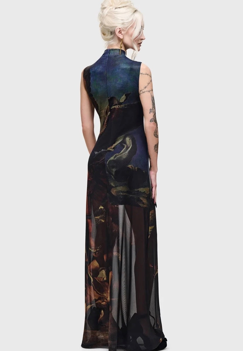 Killstar Crypt Garden Maxi Dress Black Dress