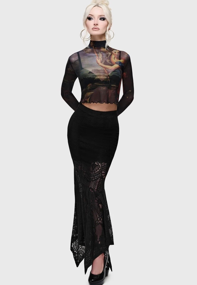 Killstar Crypt Garden Top Black Longsleeve