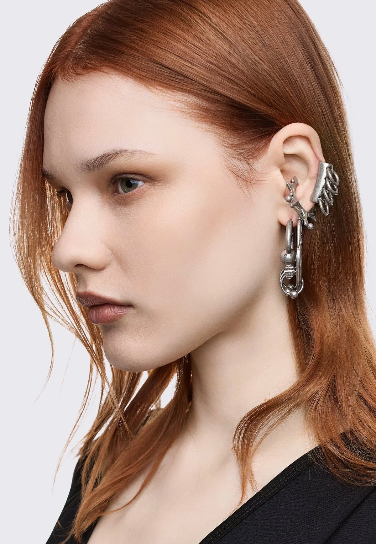 Minga London - Dark Tribal Silver - Earrings | Women-Image