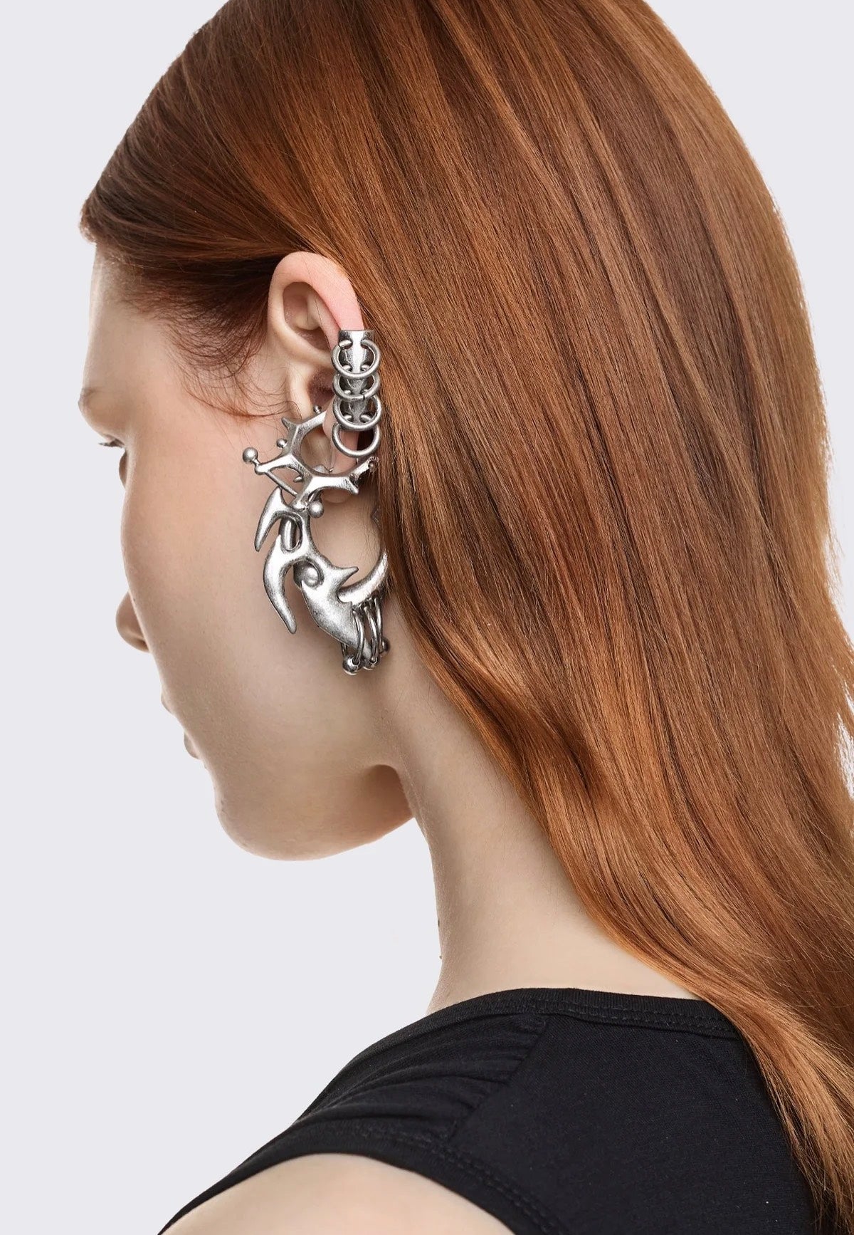 Minga London - Dark Tribal Silver - Earrings | Women-Image