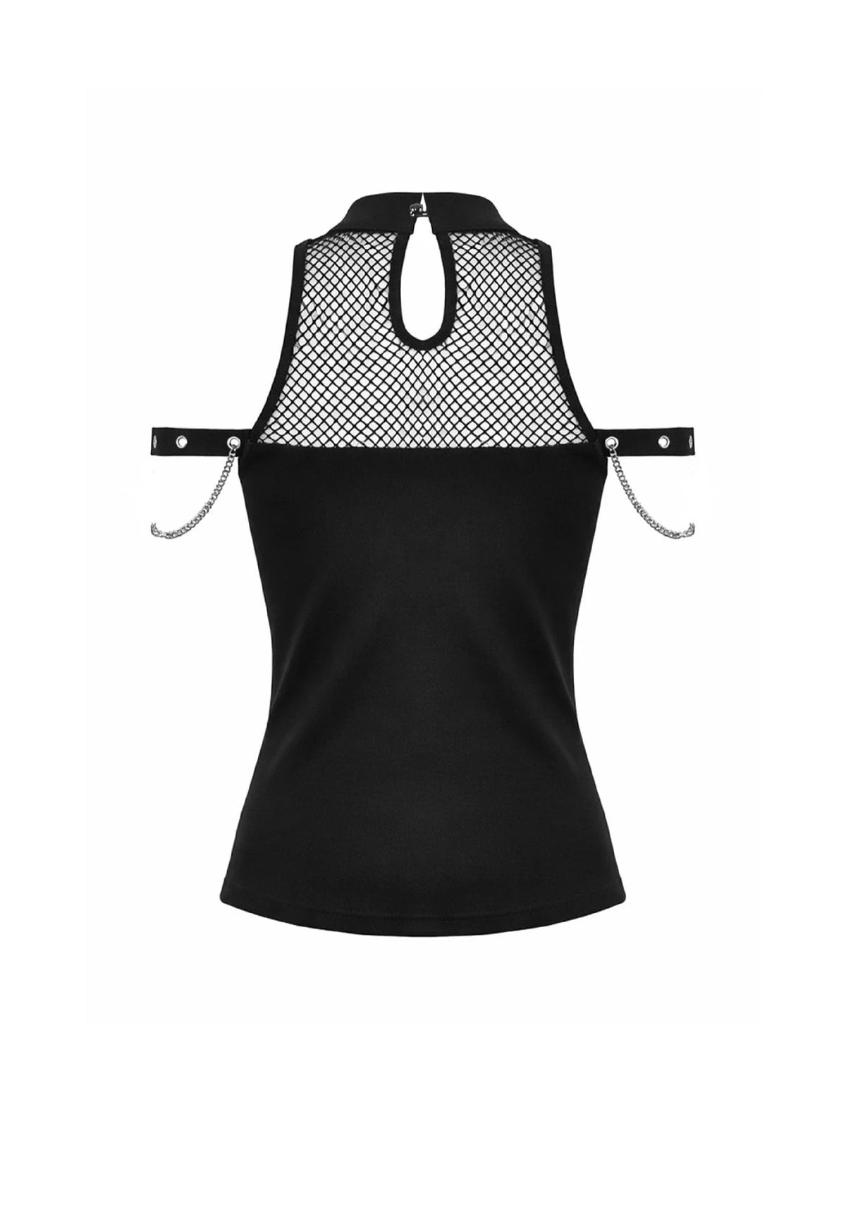 Dark In Love Dark Techwear Mesh Cut Out Cold Shoulder Top