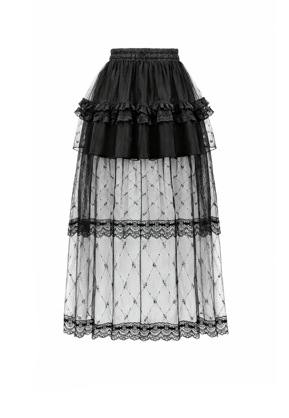 Dark In Love Goth Lolita Diamond Lace Patchwork Layered Tutu Rock
