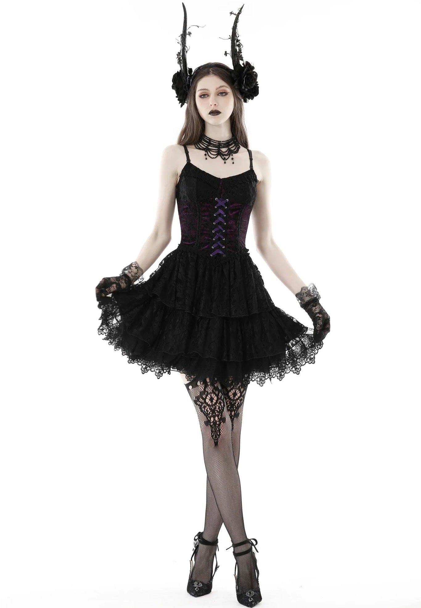 purple and black goth dress Aviva