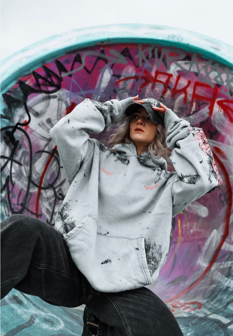 Stay Cold Apparel - Dead Bloom Acid Oversized  - Hoodie | Neutral-Image