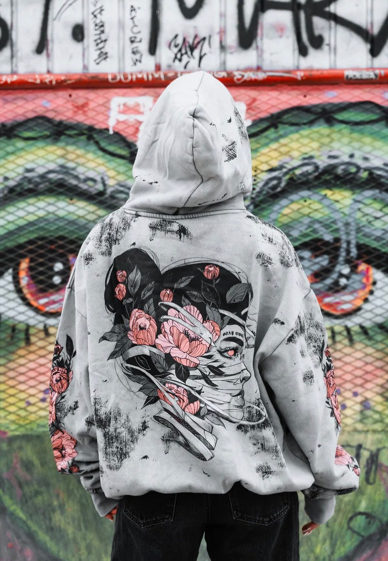 Stay Cold Apparel - Dead Bloom Acid Oversized  - Hoodie | Neutral-Image