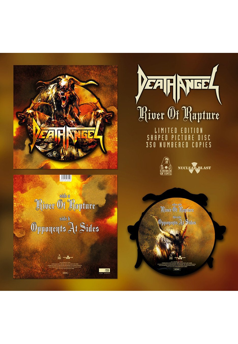 Death Angel - River Of Rapture Shape - Colored Mini Vinyl