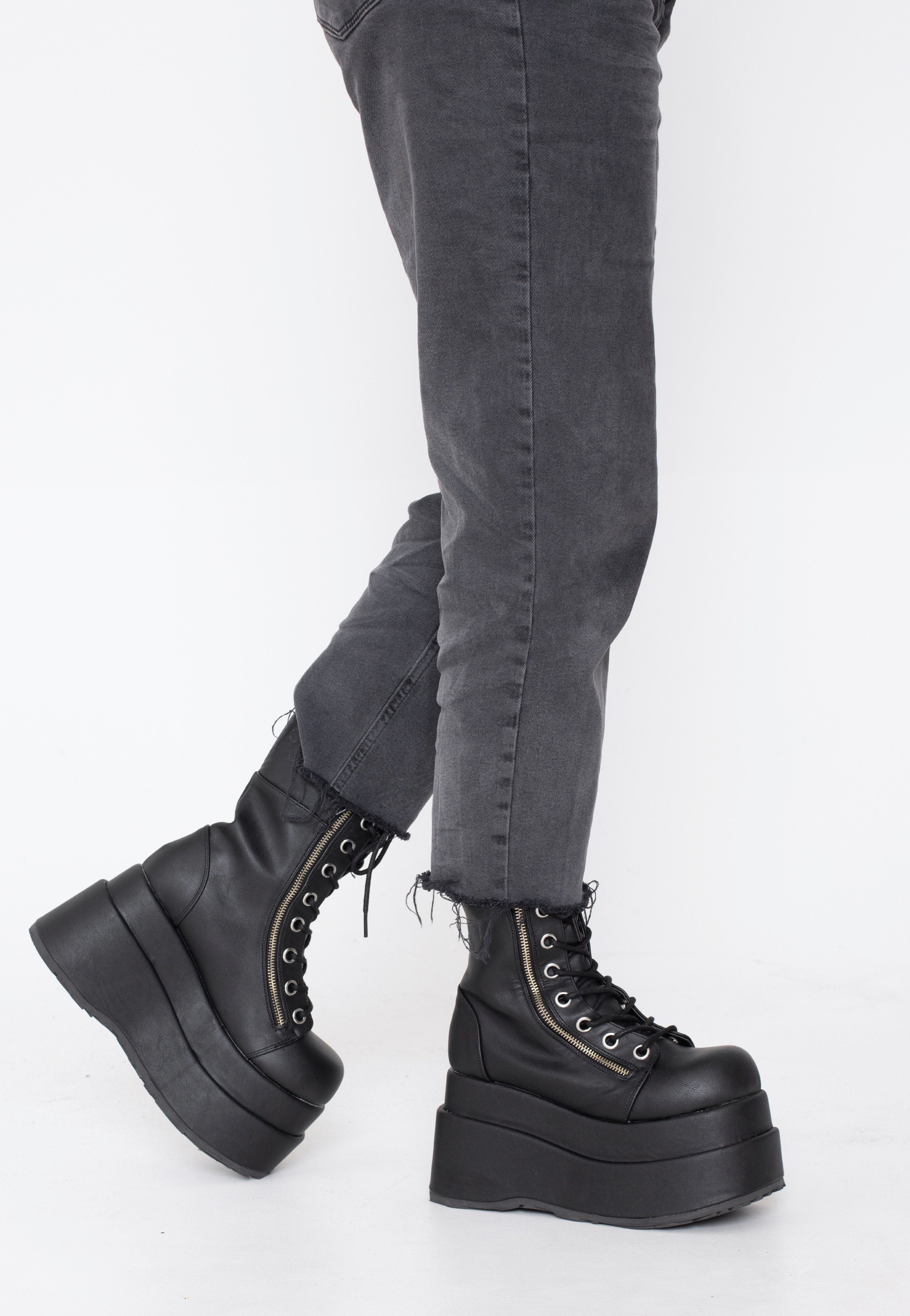 DemoniaCult - Bear 265 Black Vegan Leather - Girl Shoes