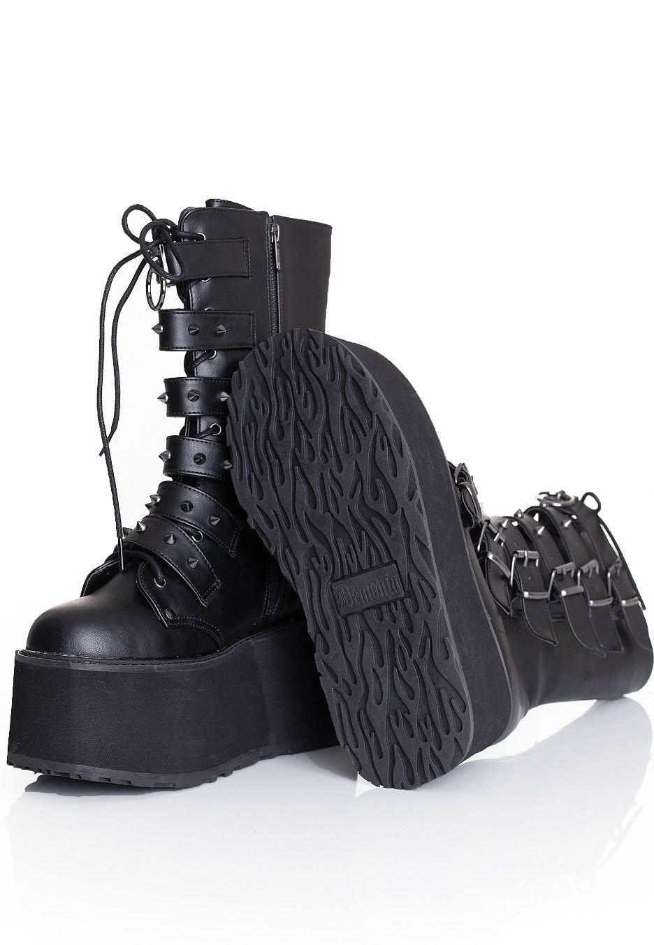 DemoniaCult - Damned Black Vegan Leather - Girl Shoes