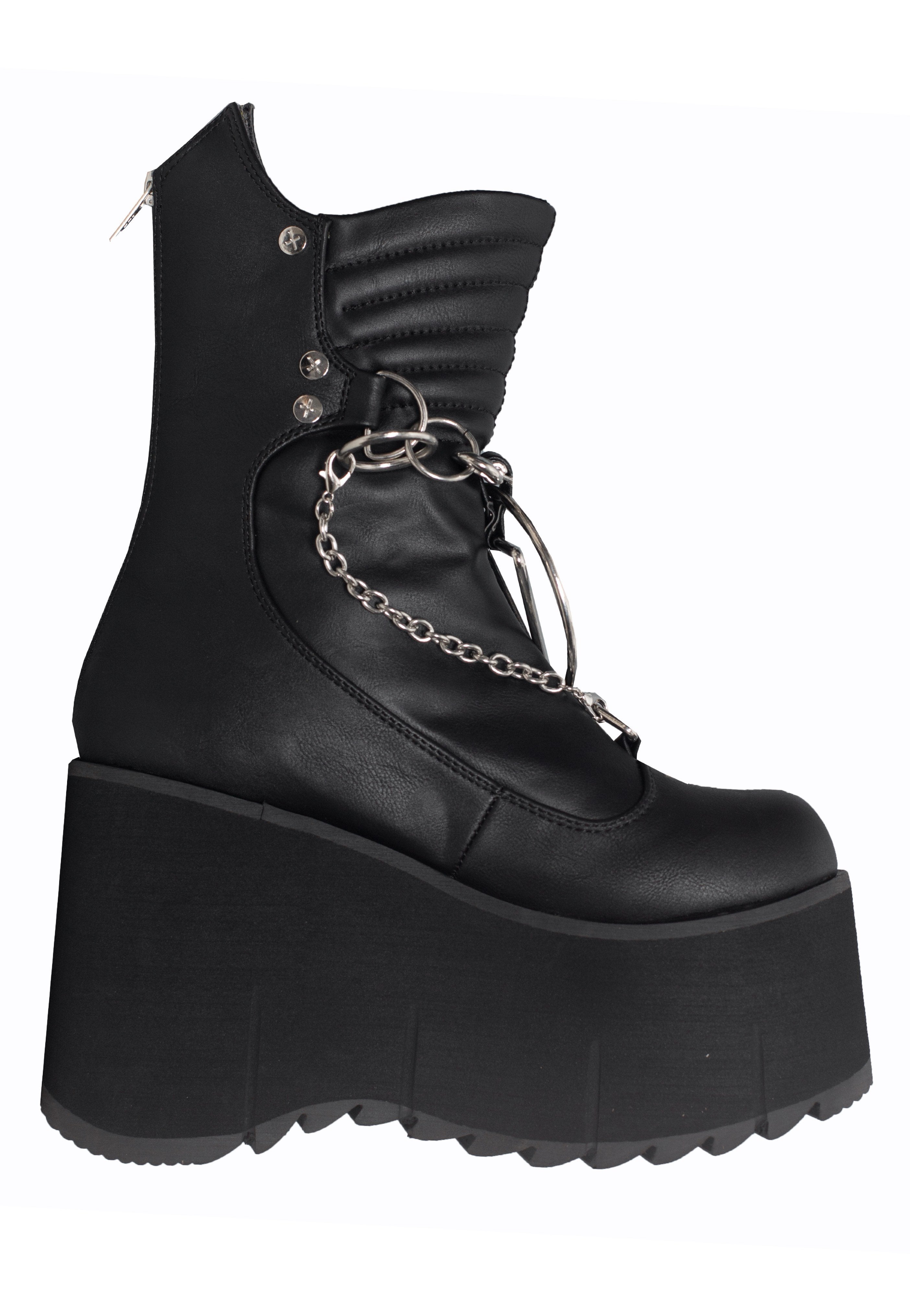 DemoniaCult - Kera 130 Black Vegan Leather - Girl Shoes