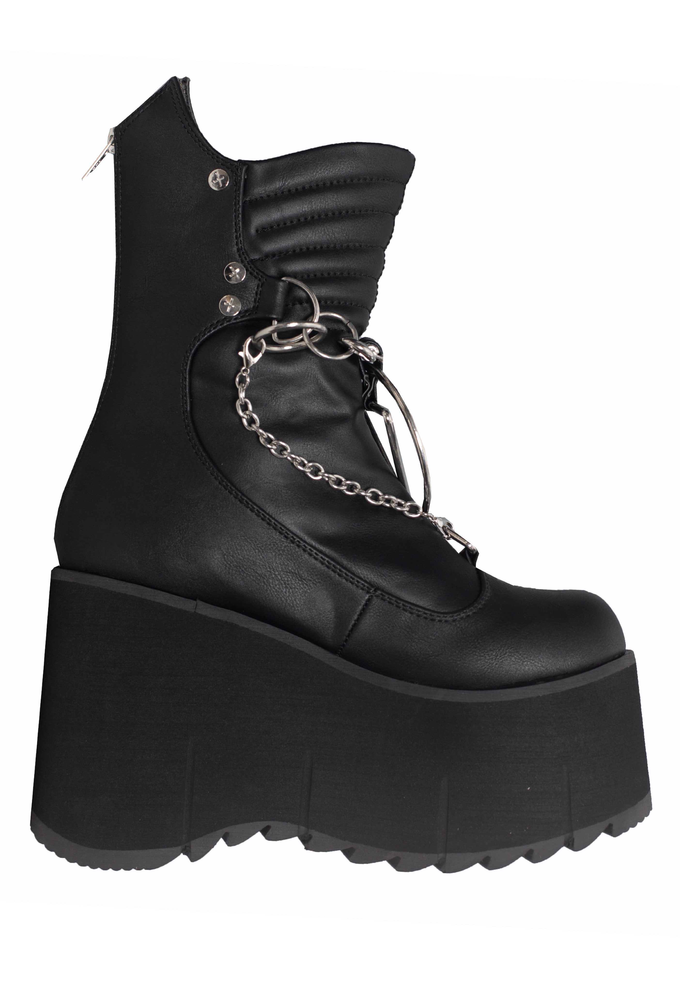 DemoniaCult - Kera 130 Black Vegan Leather - Girl Shoes | Women-Image