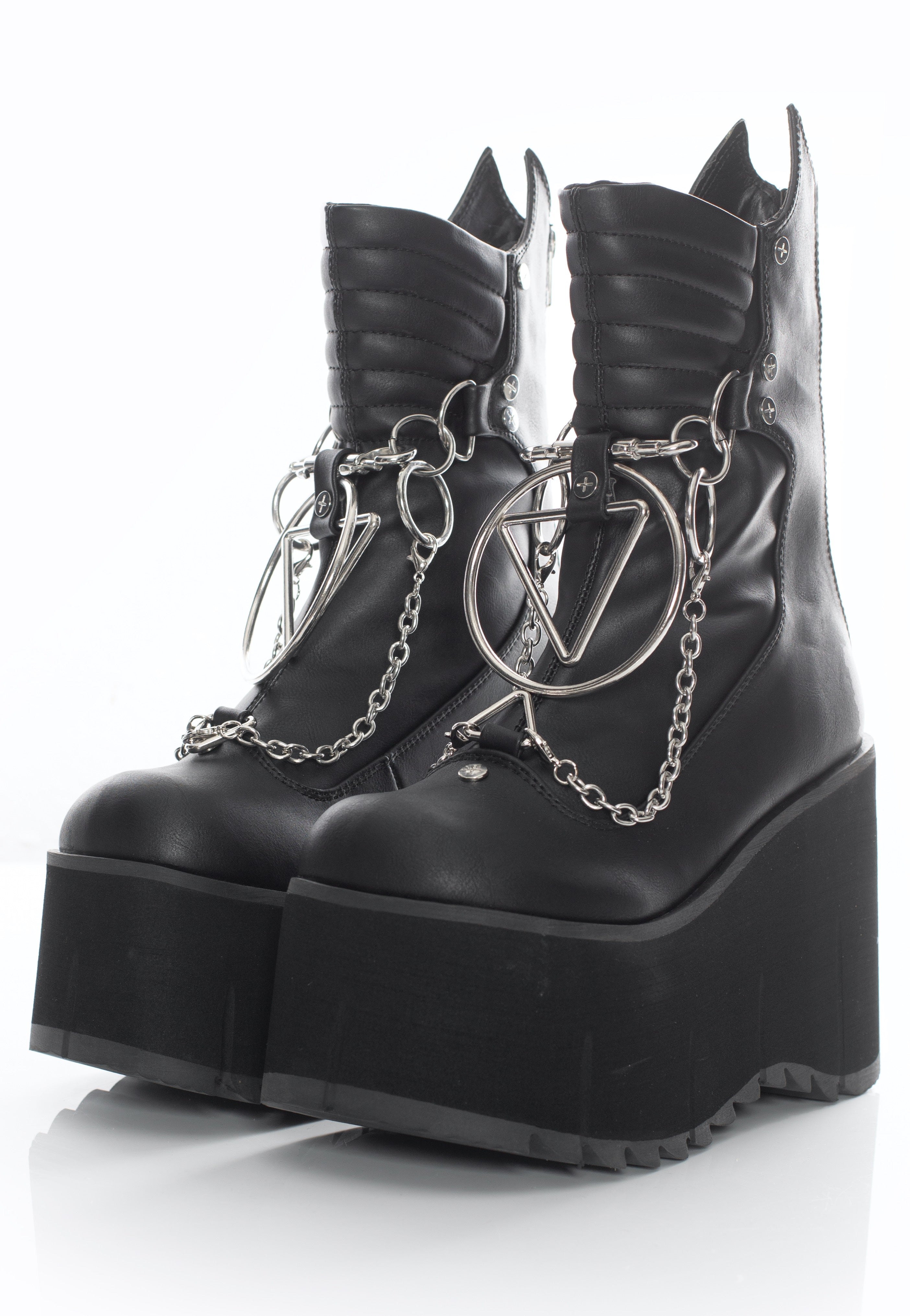 DemoniaCult - Kera 130 Black Vegan Leather - Girl Shoes | Women-Image