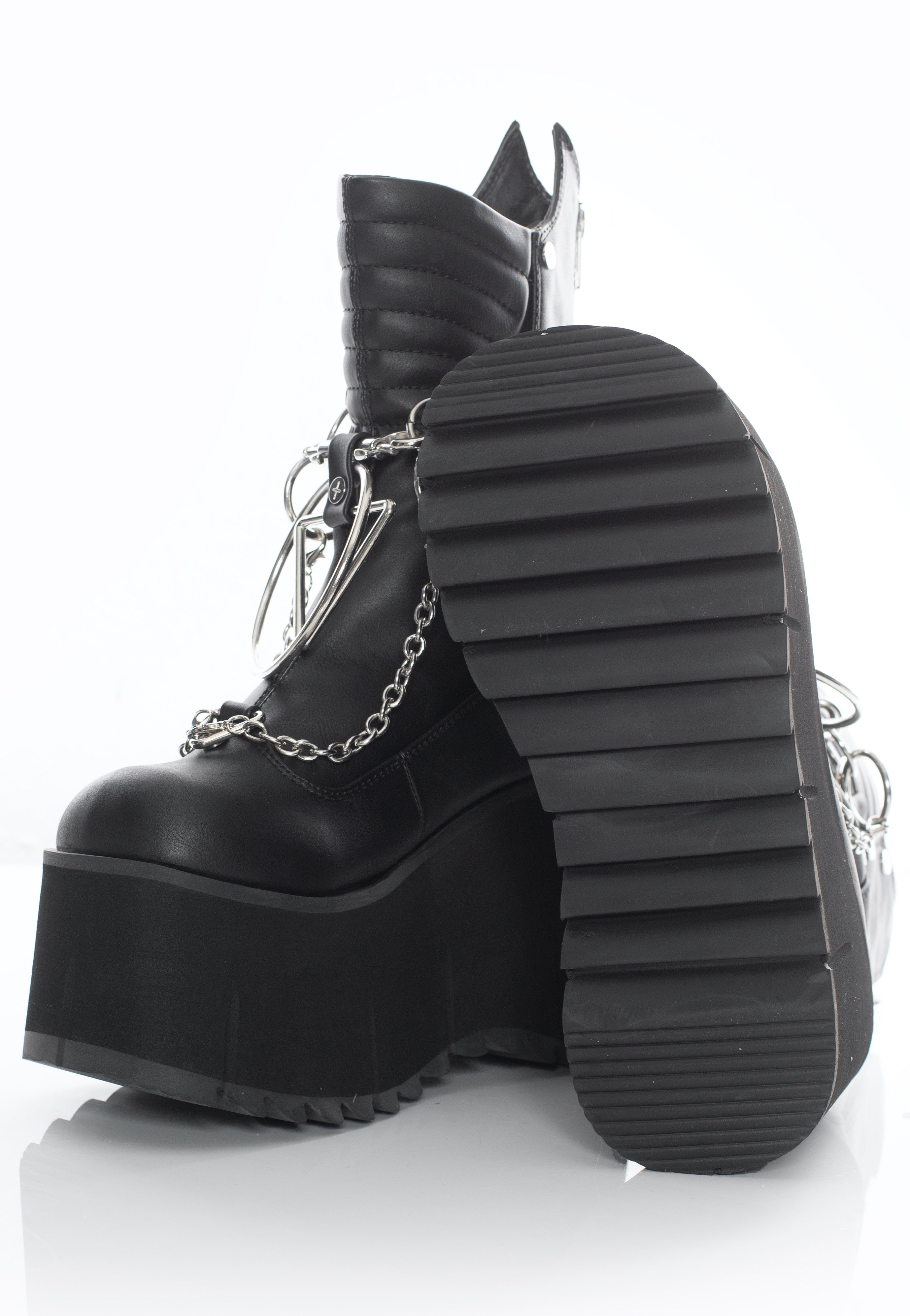 DemoniaCult - Kera 130 Black Vegan Leather - Girl Shoes