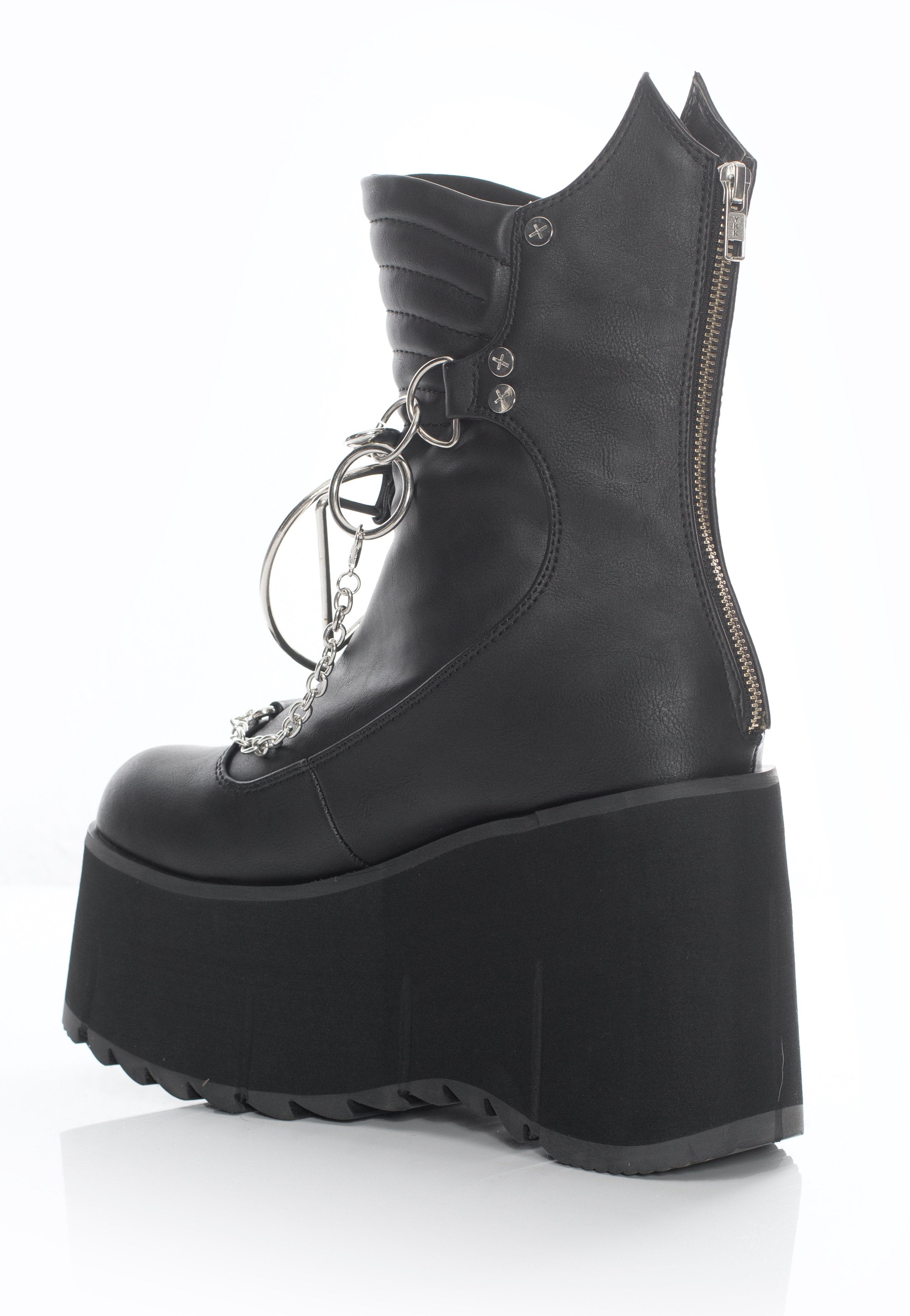 DemoniaCult - Kera 130 Black Vegan Leather - Girl Shoes