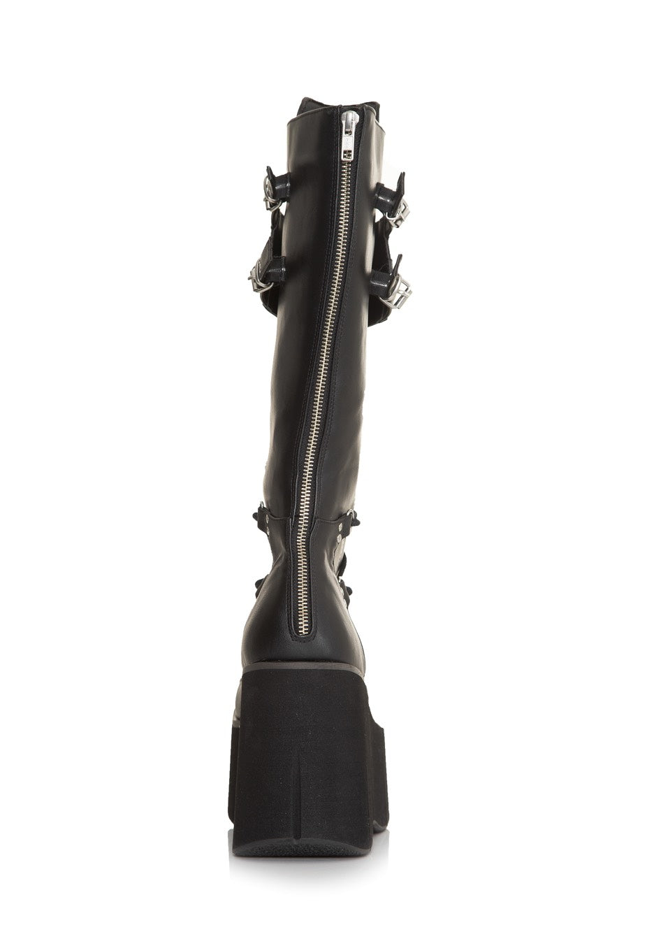DemoniaCult - Kera 200 Lace Up Knee High Black Vegan Leather - Girl Shoes | Women-Image