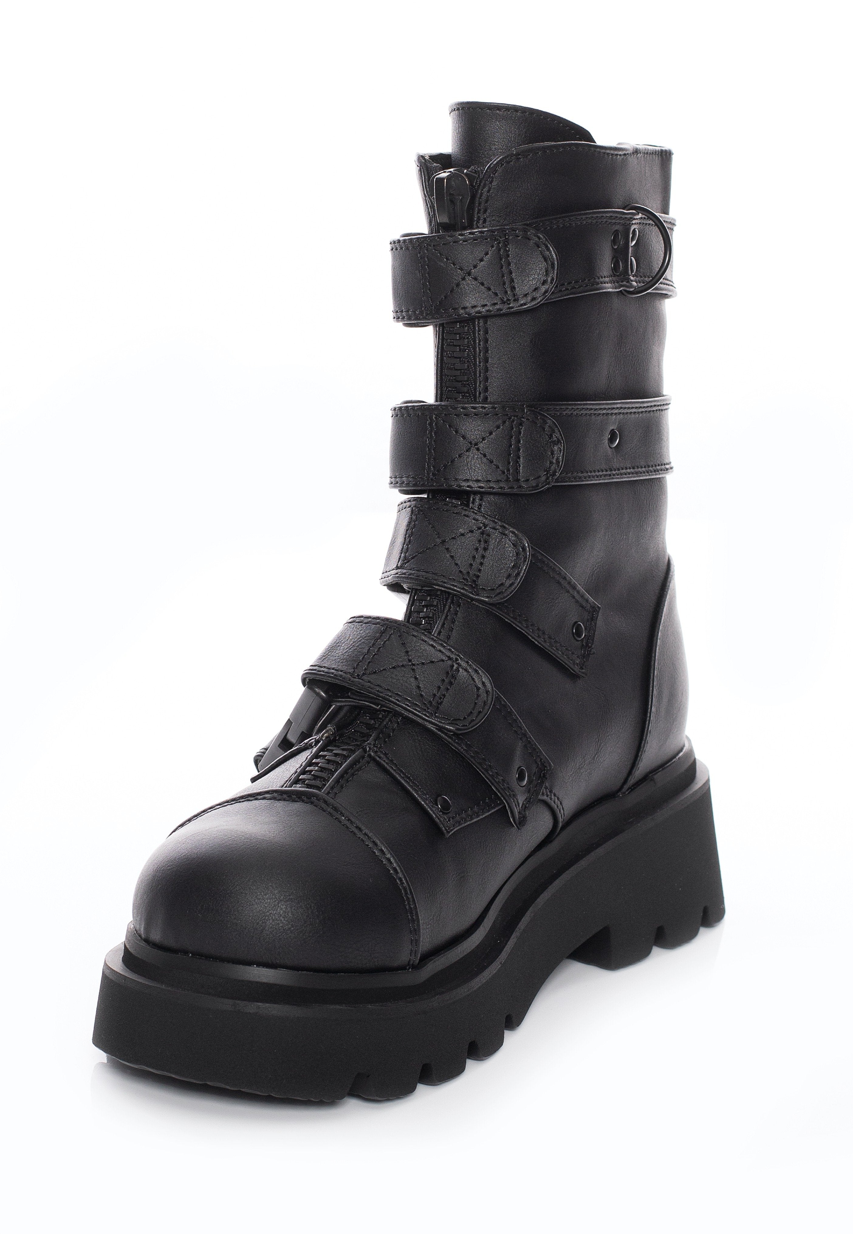 DemoniaCult - Renegade 55 Black Vegan Leather - Girl Shoes