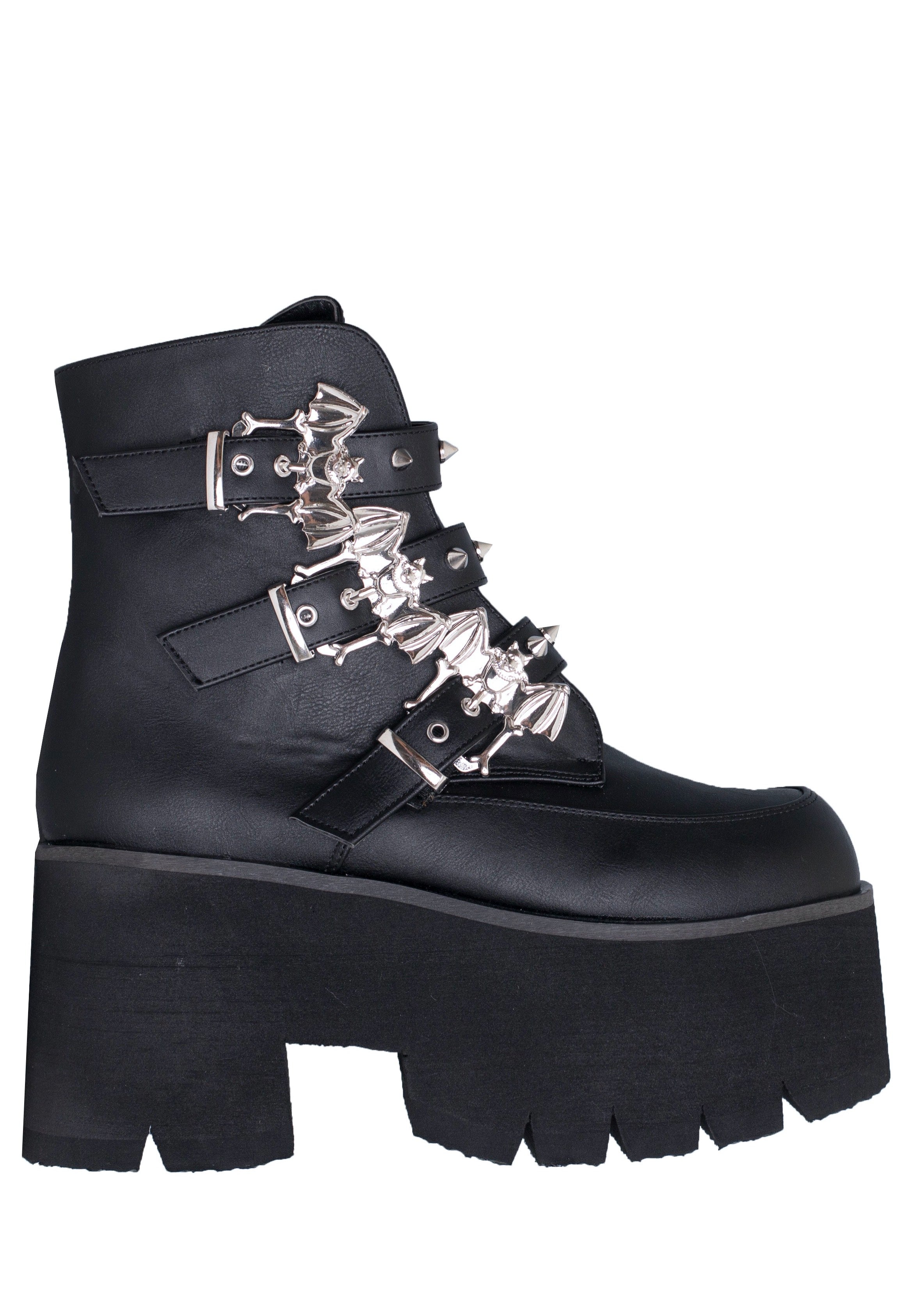 DemoniaCult - Ashes 55 Black Vegan Leather - Girl Shoes