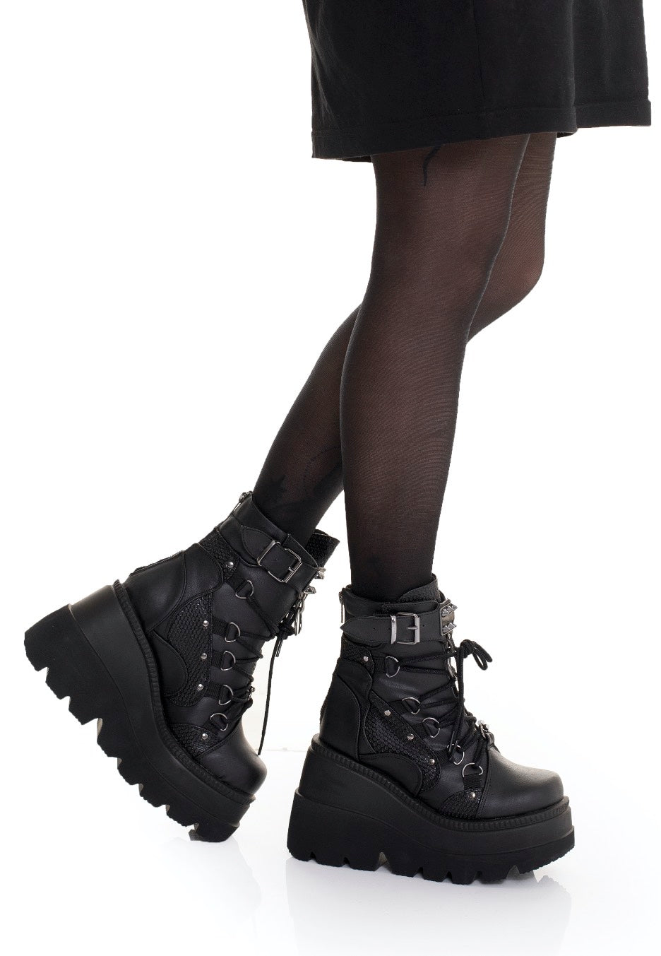 DemoniaCult - Shaker 60 Black Vegan Leather - Girl Shoes | Nuclear