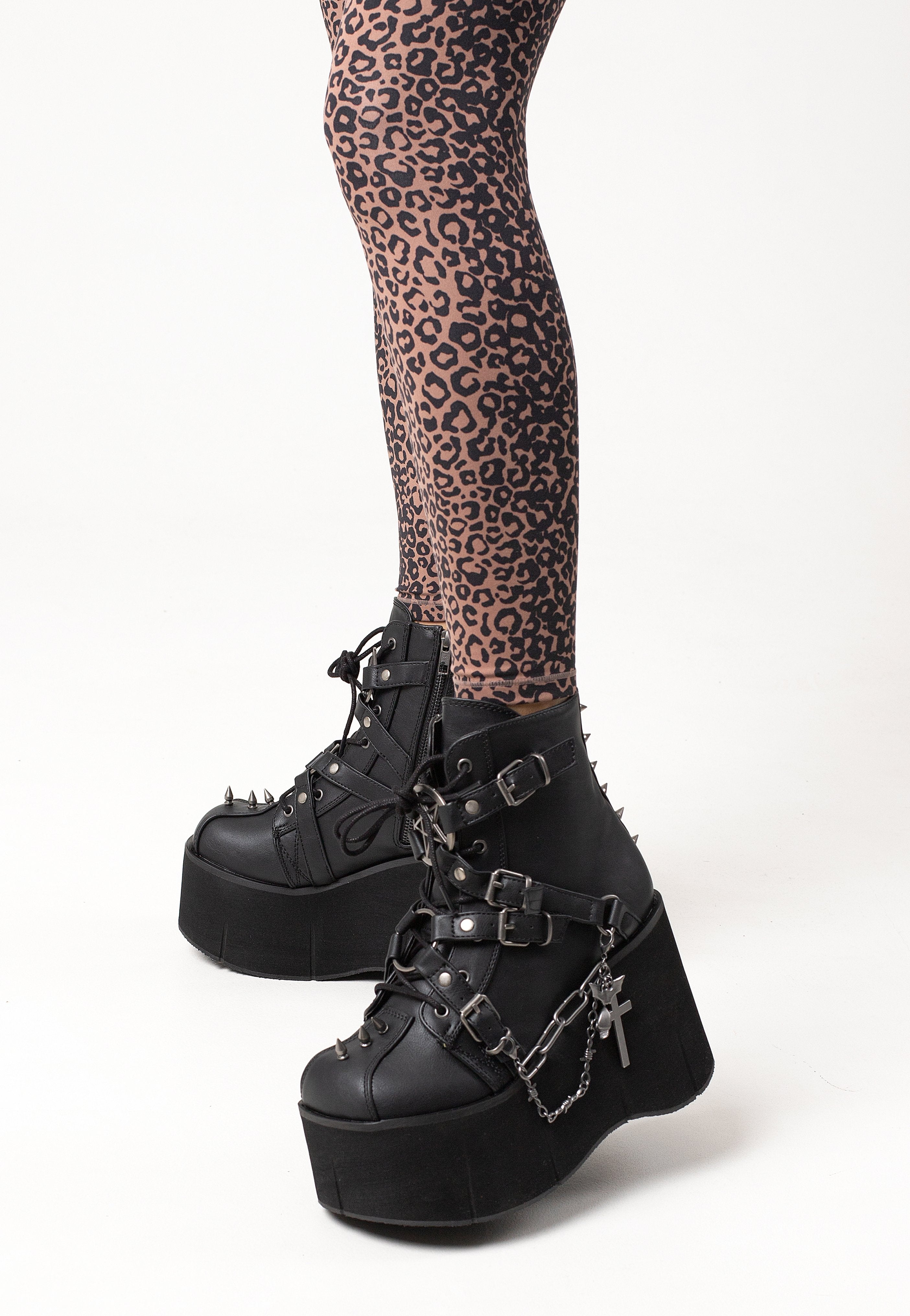 DemoniaCult - Kera 68 Black Vegan Leather - Girl Shoes