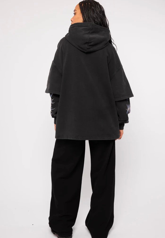 Mary Wyatt - Descent Oversized Layered Black - Hoodie | Women-Image