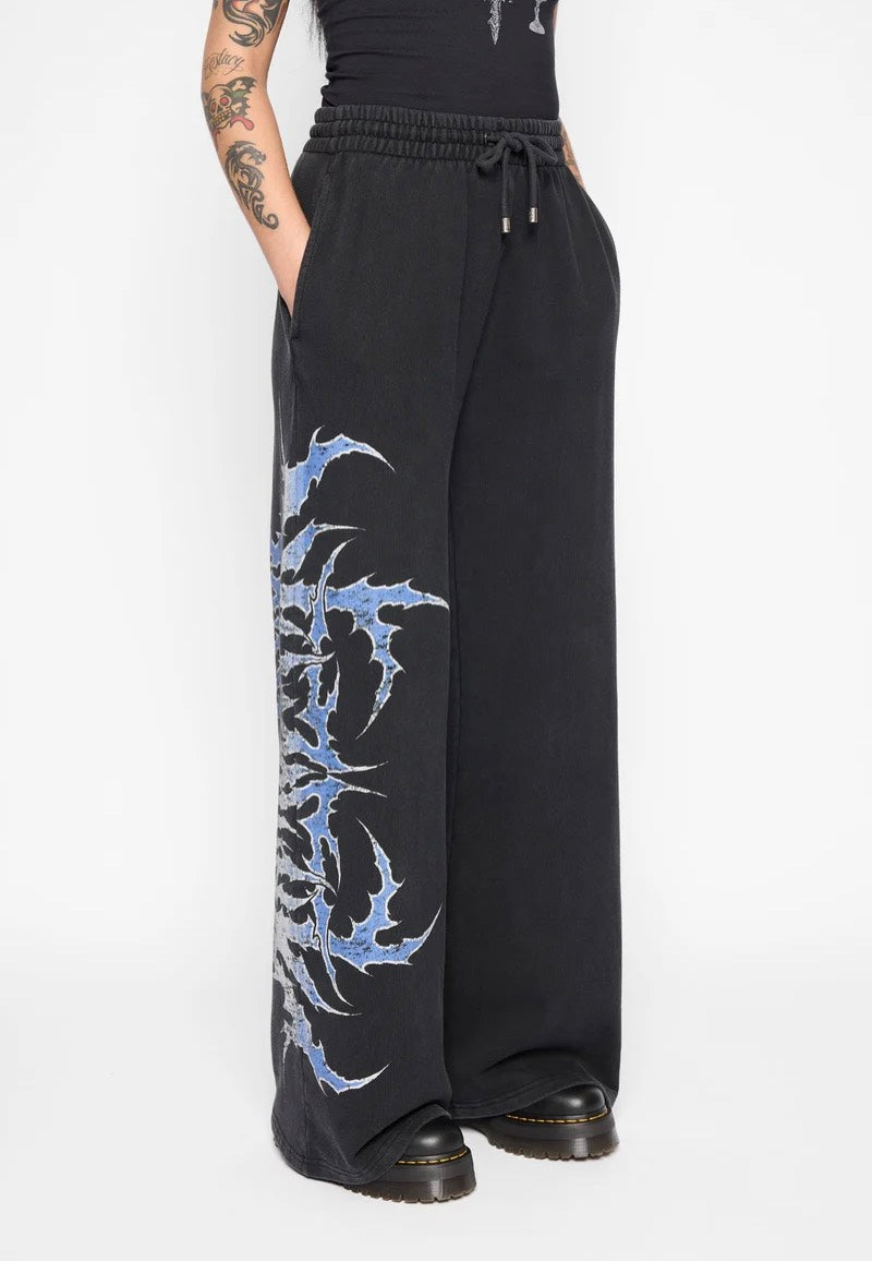 Mary Wyatt Descent Wide Leg Black Pantalons de jogging
