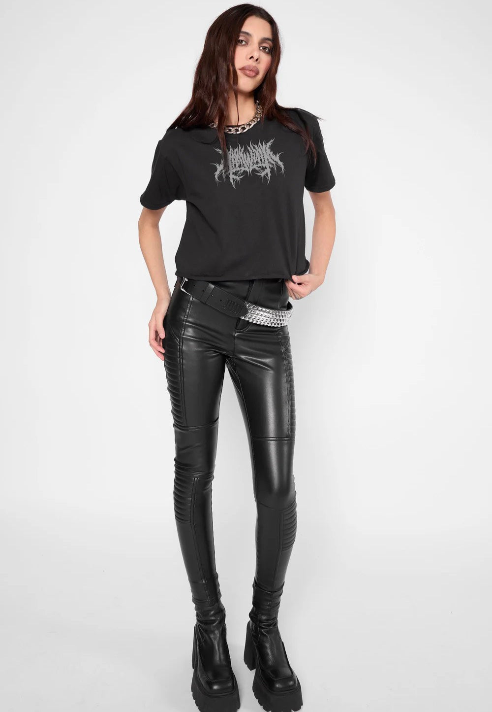 Mary Wyatt - Dev Appleskin™ Vegan Leather Studded - Belt | Neutral-Image