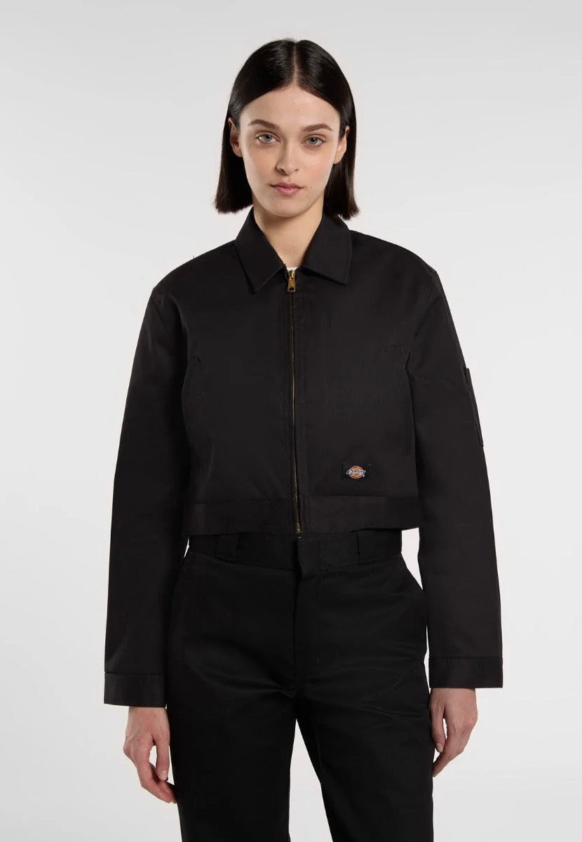 Dickies W Lined Eisenhower Crop Rec Black Chaqueta