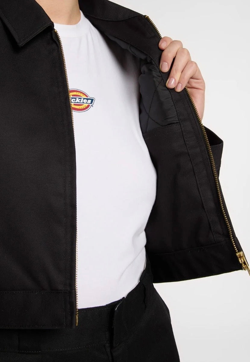 Dickies W Lined Eisenhower Crop Rec Black Chaqueta