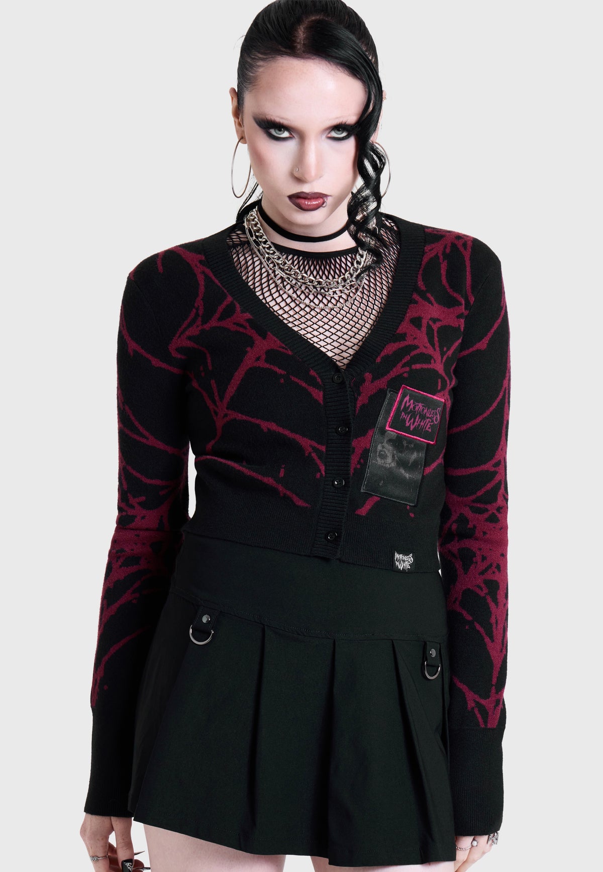 Killstar x Motionless in White Don't Fix Me Shrunk Knit Black Cardigan