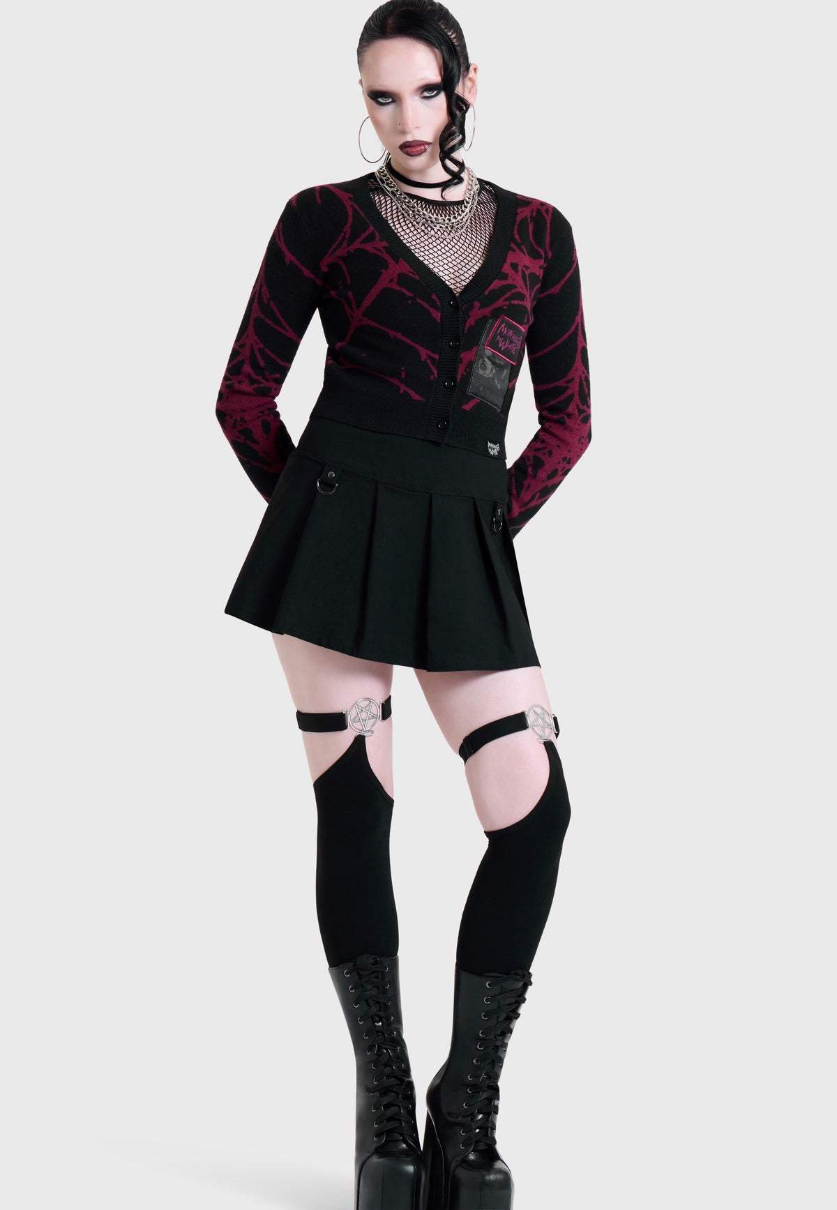 Killstar x Motionless in White Don't Fix Me Shrunk Knit Black Cardigan