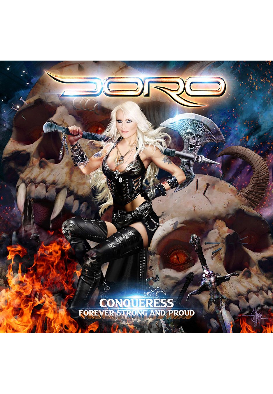 Doro - Conqueress: Forever Strong And Proud Ltd. White/Blue - Marbled 2 Vinyl
