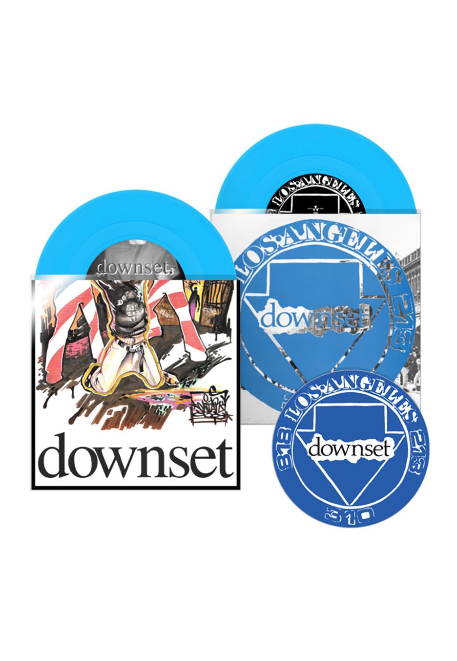 Downset - Downset. '92 Demos (Anger/Ritual/About Ta Blast) 2 X 7Ep Blue Vinyl Blue - Colored 7 Inch