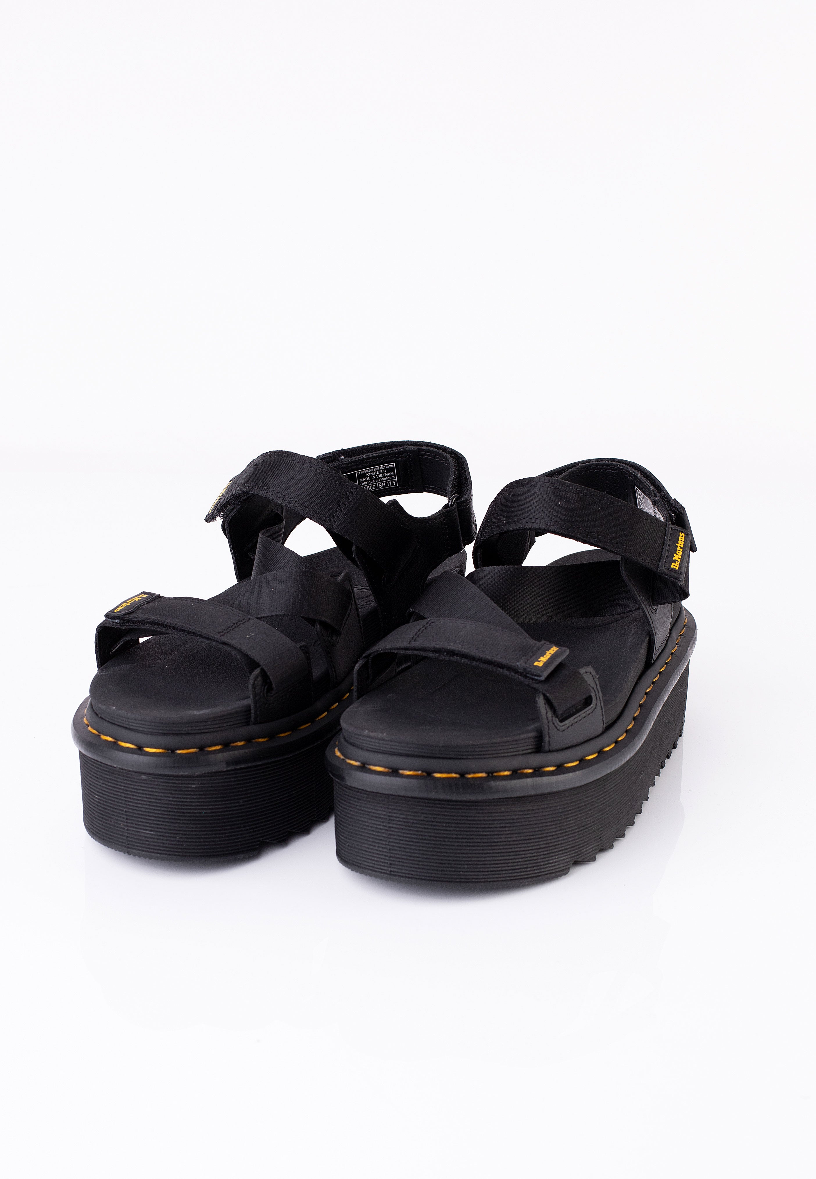 Dr. Martens - Kimber II Black Athena & Black/ Yellow Webbing - Girl Sandals