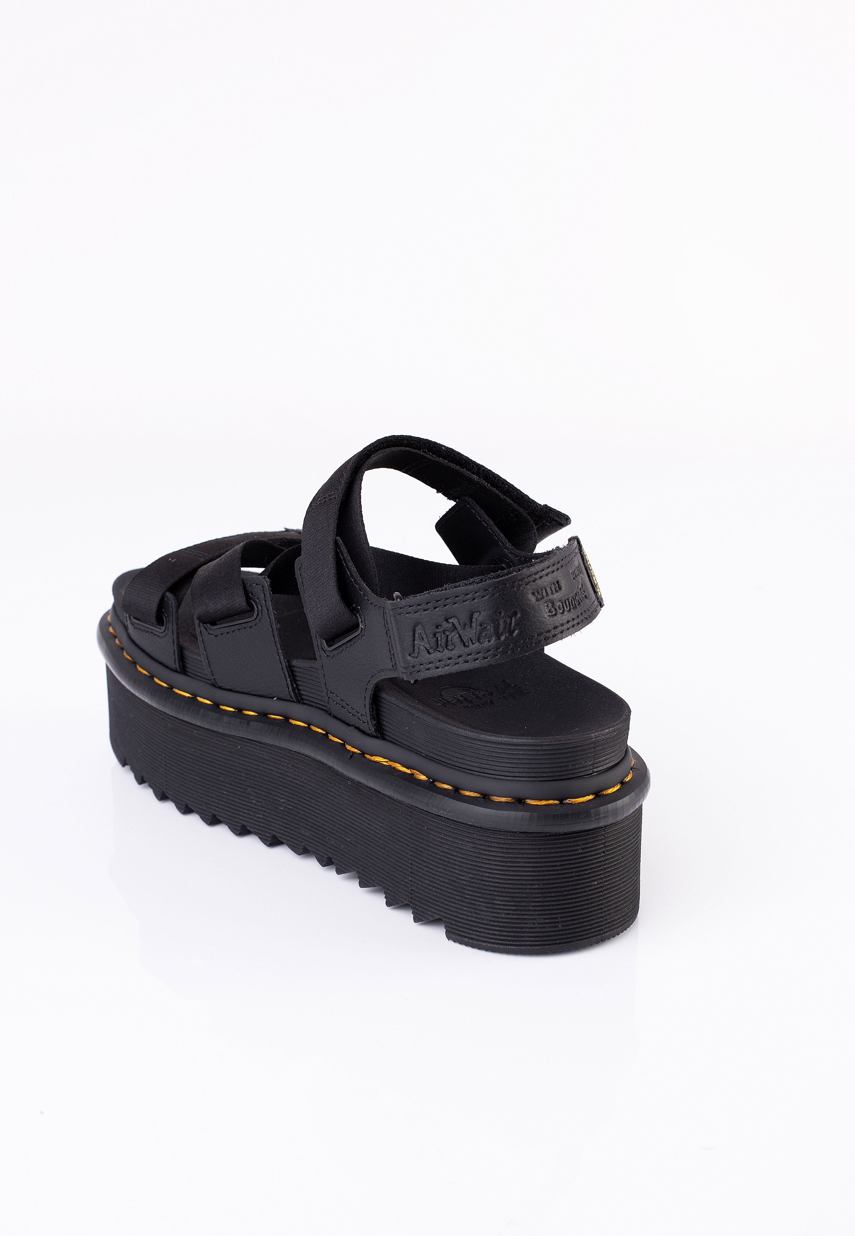 Dr. Martens - Kimber II Black Athena & Black/ Yellow Webbing - Girl Sandals