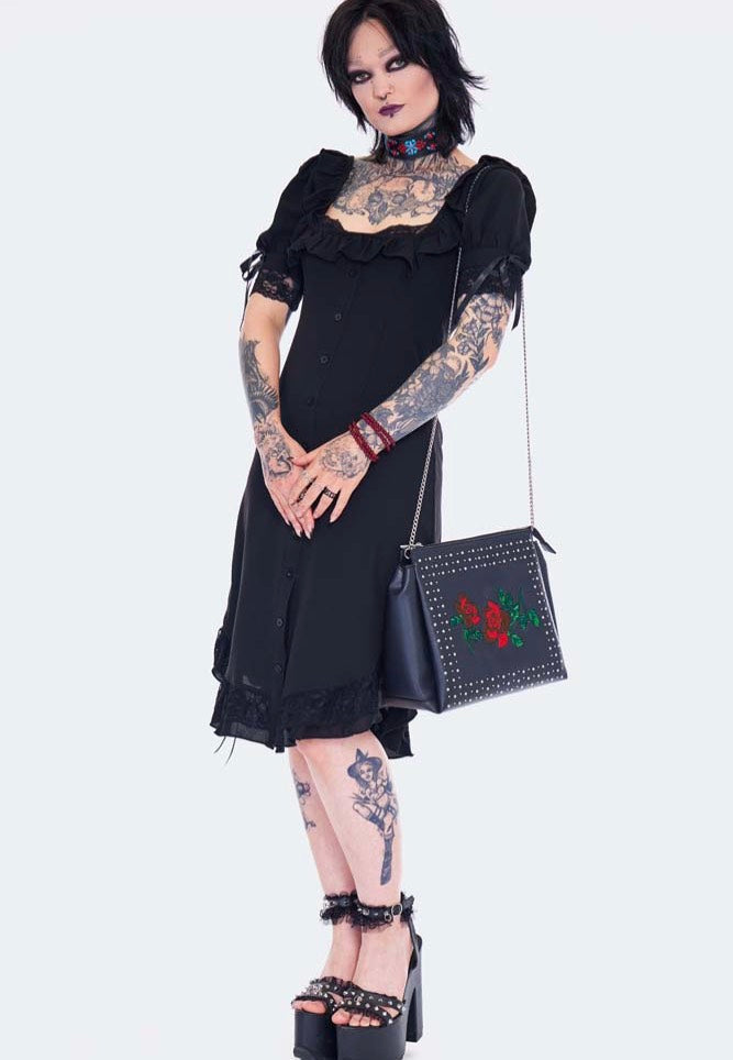 Jawbreaker - Lace Neck Black - Dress