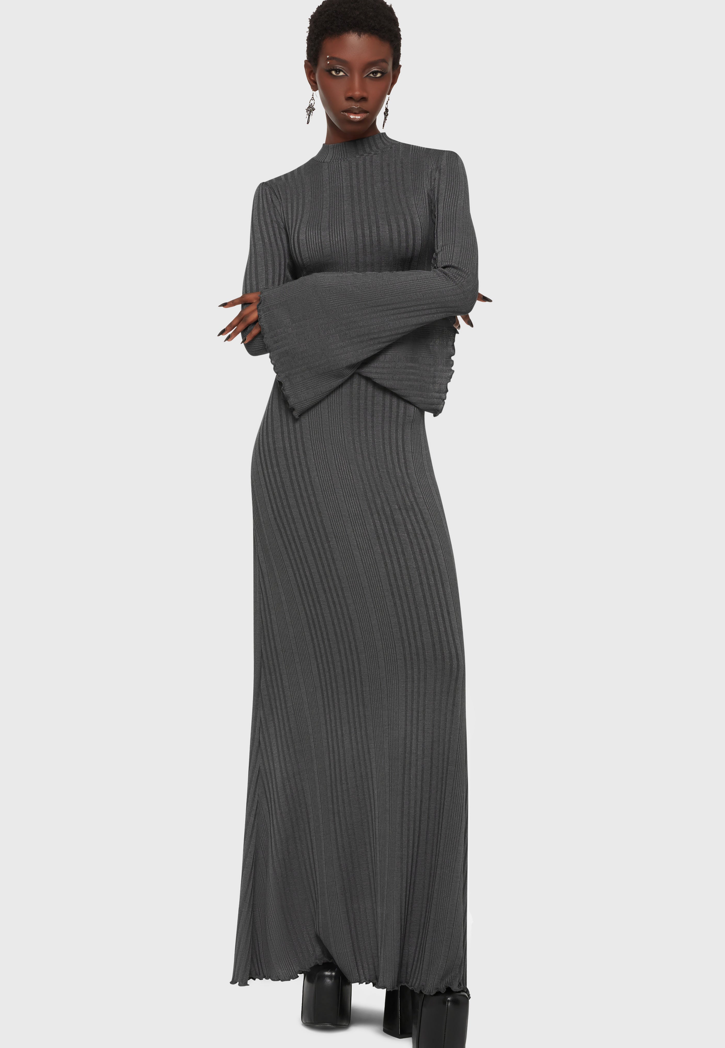 Killstar x Motionless In White - Drenched in Grief Grey - Dress | Women-Image