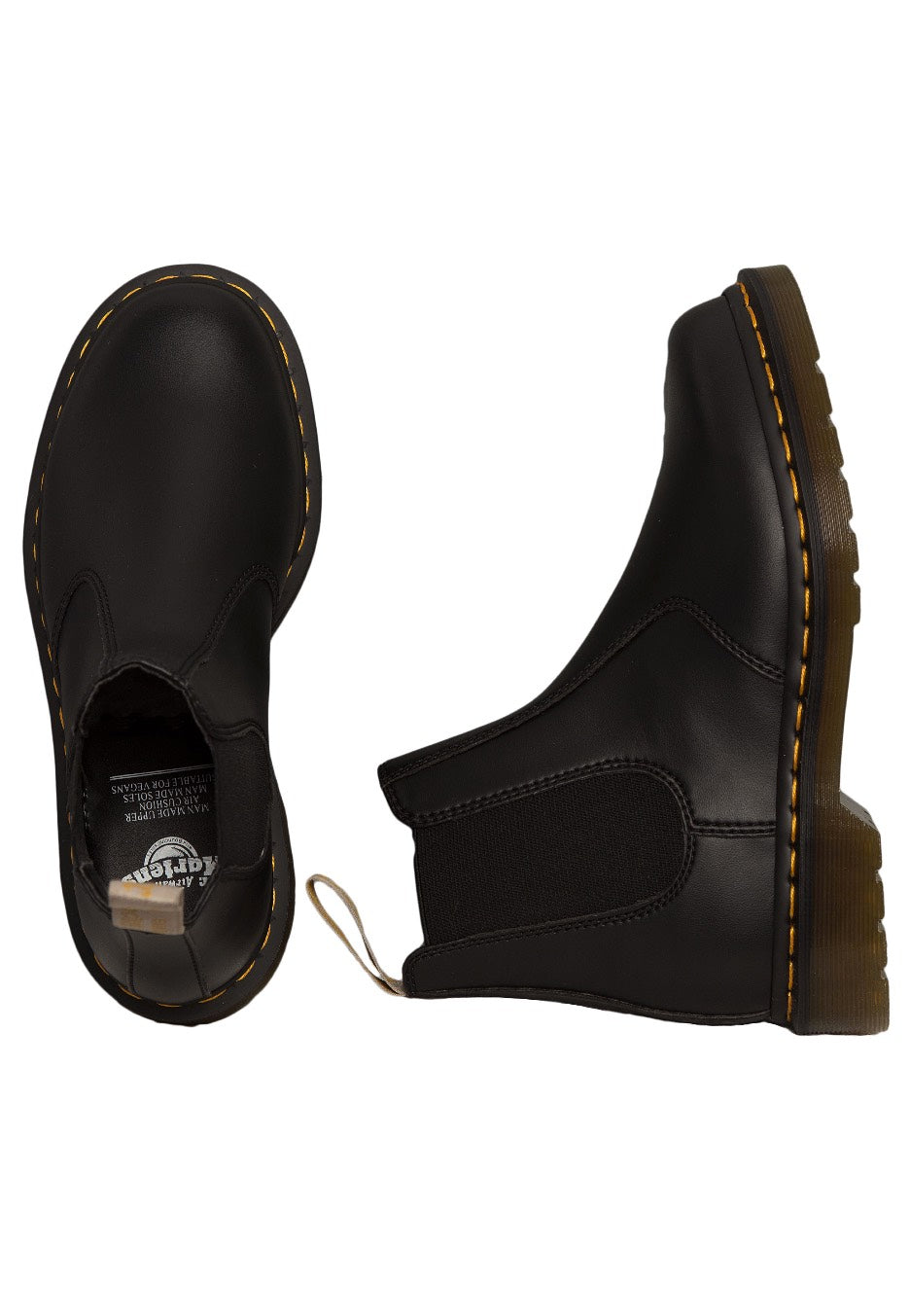 Dr. Martens - Vegan 2976 Chelsea Boots Black Felix Rub Off - Girl Shoes