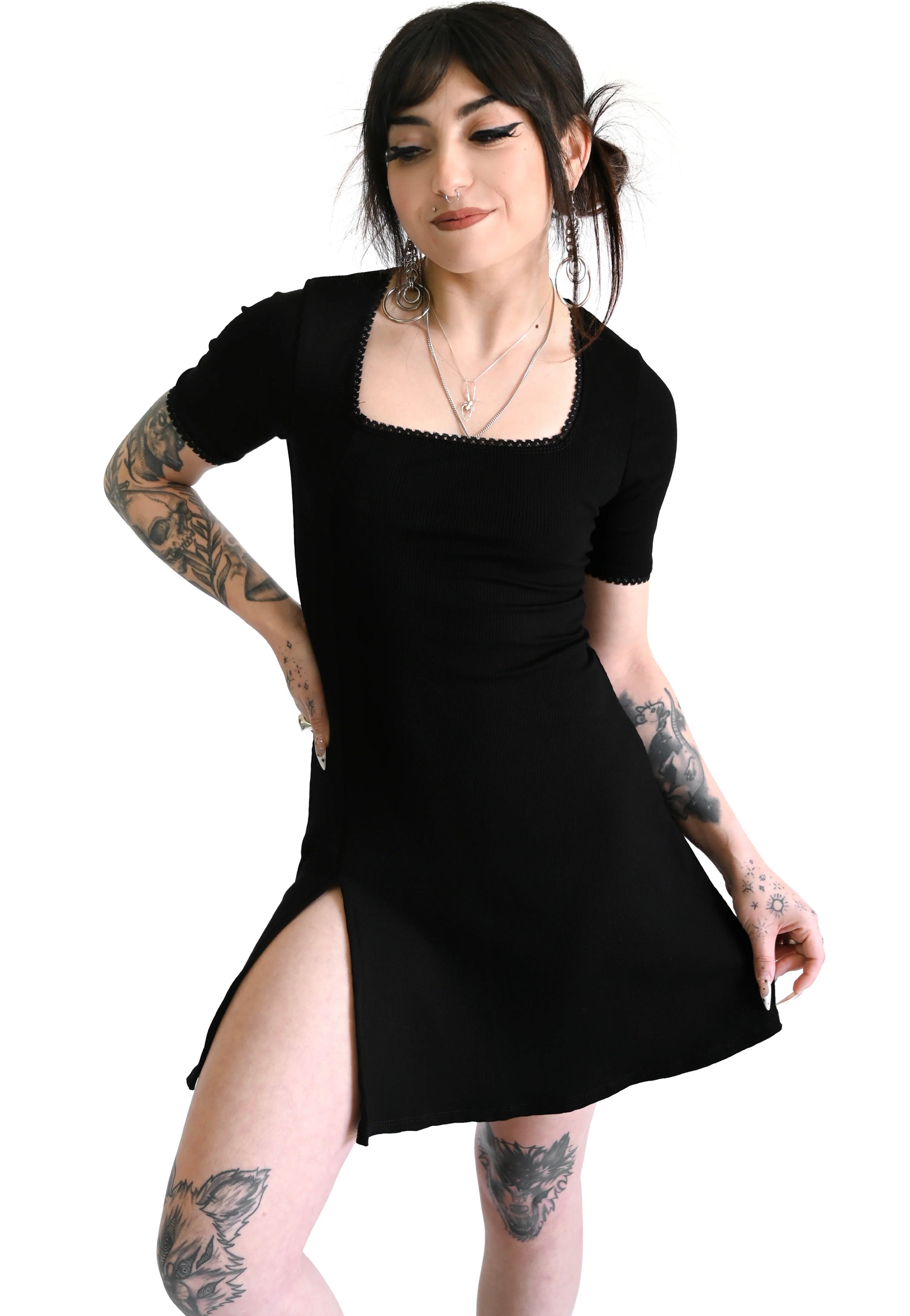 Foxblood - Natalie Ribbed Mini Black - Dress