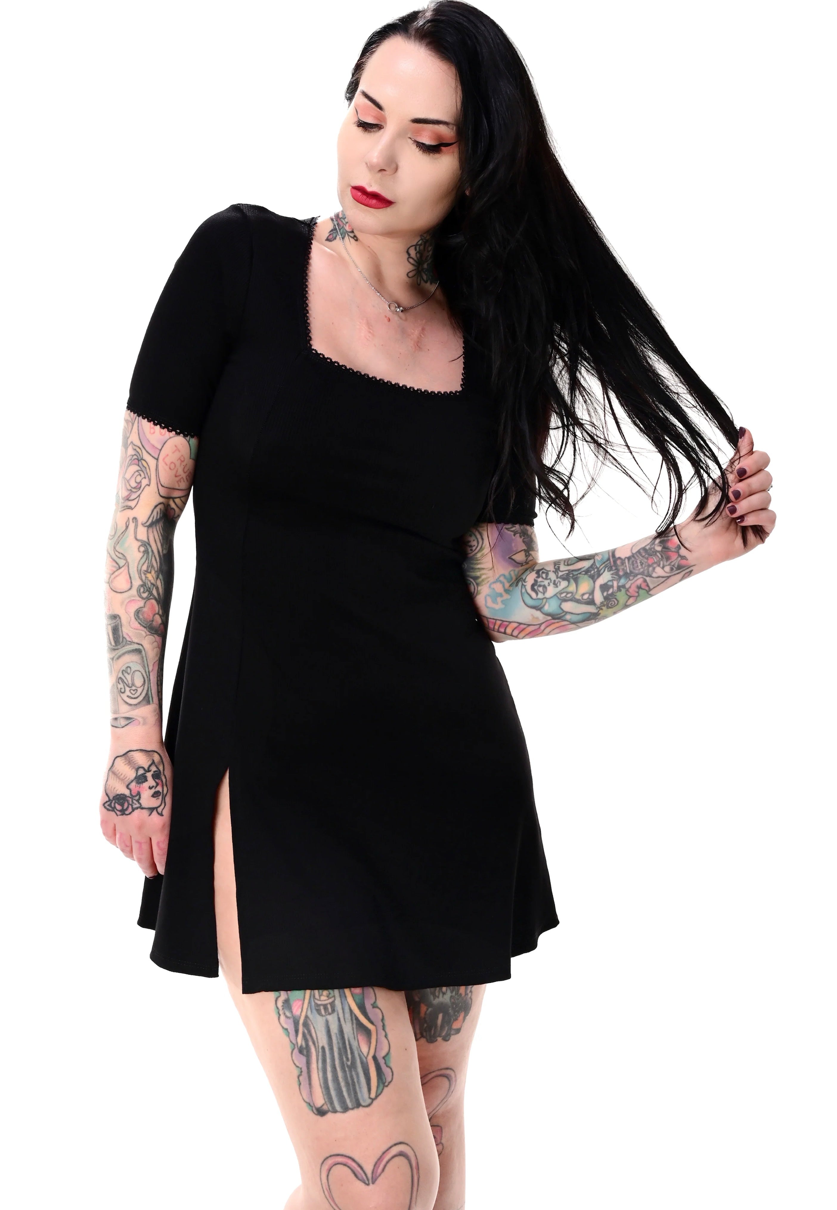 Foxblood - Natalie Ribbed Mini Black - Dress