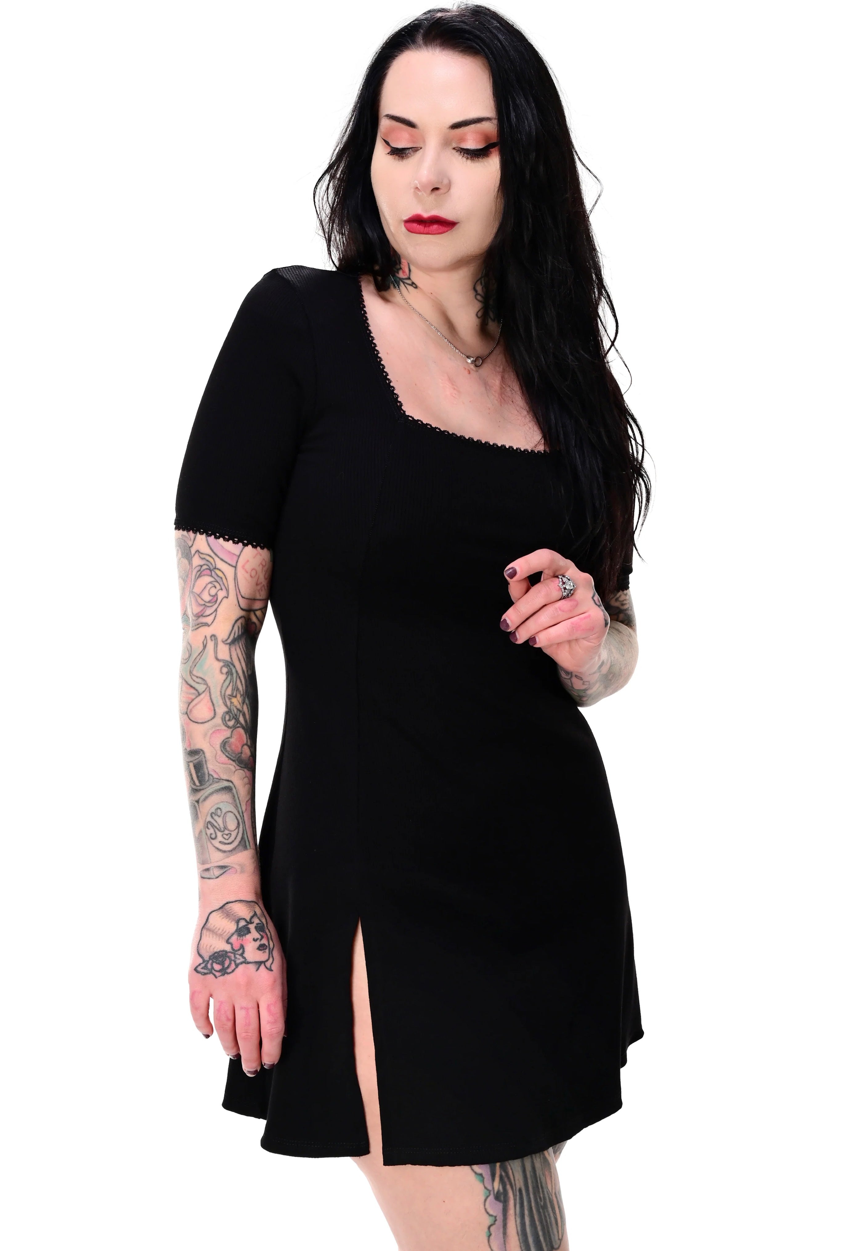 Foxblood - Natalie Ribbed Mini Black - Dress