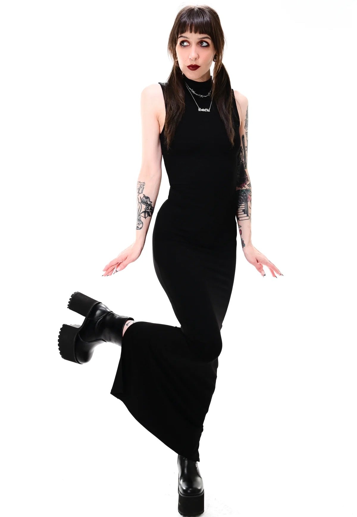 Foxblood - Claire High Neck Maxi Black - Dress | Nuclear Blast Foxblood - Claire High Neck Maxi Black - Dress | Nuclear Blast